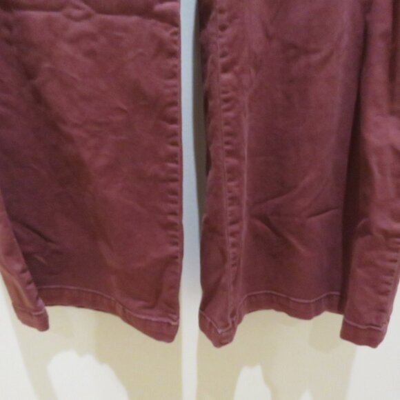 ANTHROPOLOGIE PILCRO The Kit High-Rise Wide-Leg Utility Trouser Pants in Maroon - Picture 7 of 14